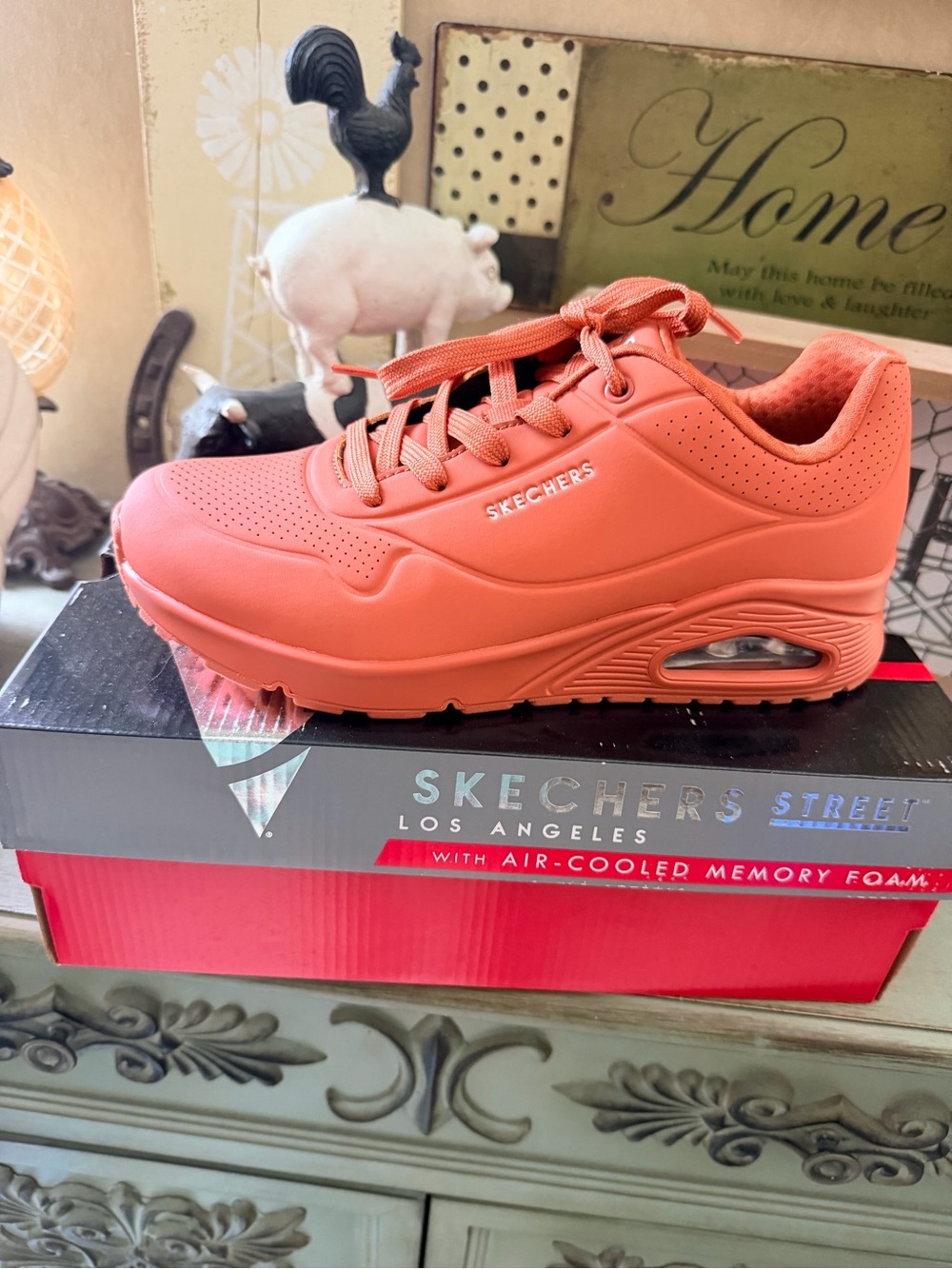 Skechers Women's Coral/Orange Platform Athletic Sneakers - Picture 5 of 7